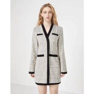 Tweed Blazer Dress academia pockets high quality thick minimalist old money NWOT